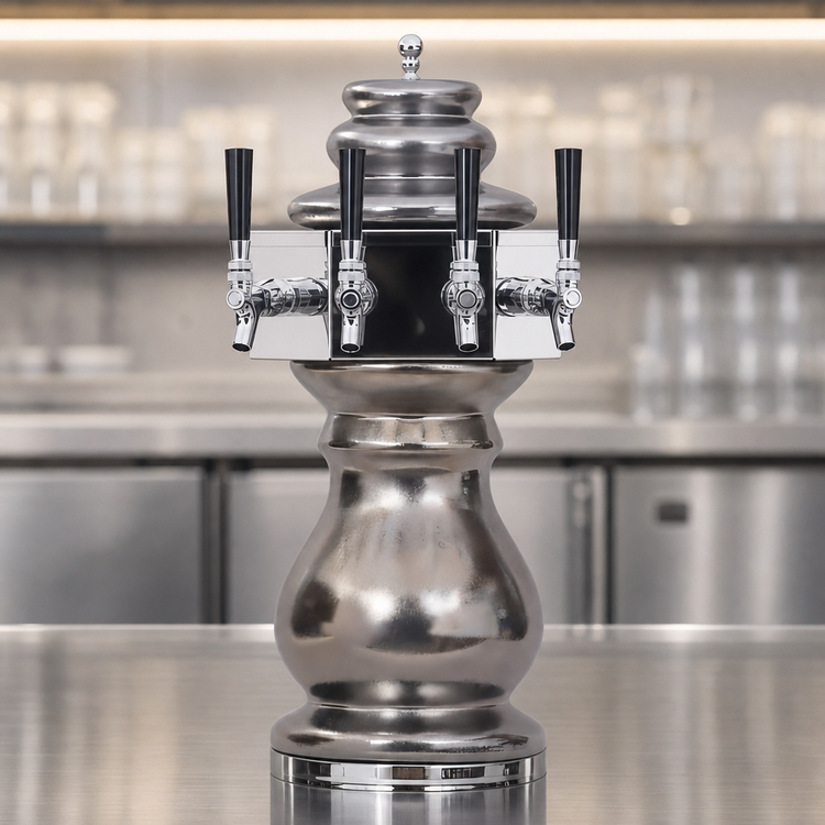 Product image #3 for Glastender Braumeister Single-Column 4-Faucet Countertop Glycol-Cooled Draft Dispensing Tower