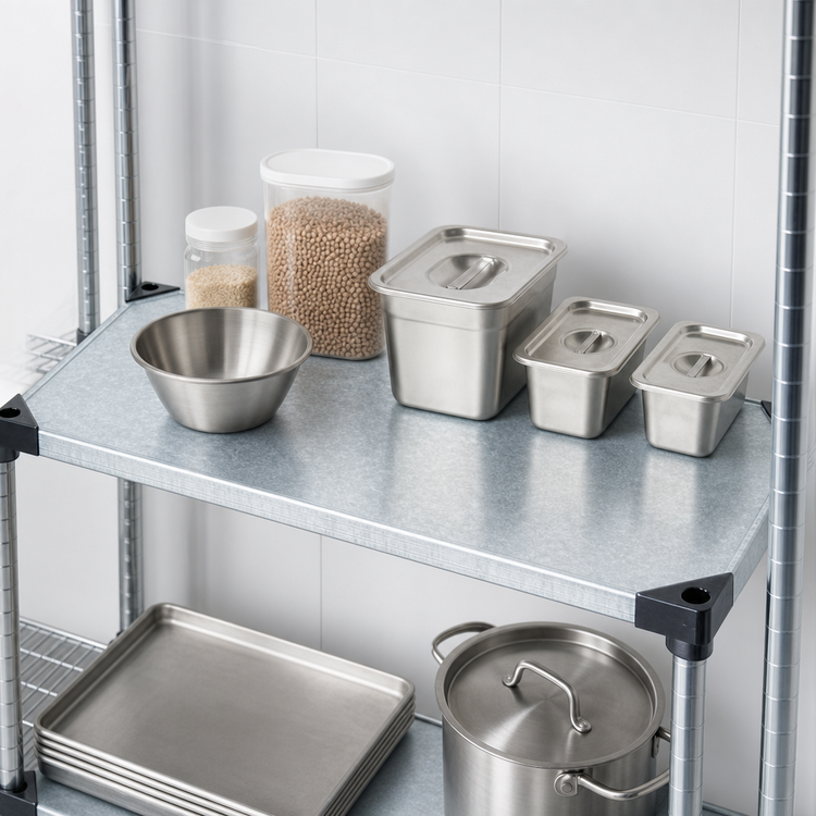 Product image #3 for Quantum 60" x 21" Solid Galvanized Steel Shelf with Marine Edge