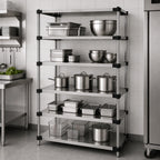 Thumbnail image #3 for Quantum WRS5-86-1454SS Solid Stainless Steel Shelving Starter Kit, 54 in. W x 14 in. D x 86 in. H, 5 Solid Shelves