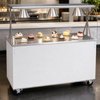 Thumbnail image #3 for Vollrath 2-Series Affordable Portable™ 3872460W 60-Inch Mobile Utility Station with Stainless Steel Top, Lit Breath Guard & White Enclosed Base