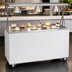 Thumbnail image #3 for Vollrath 2-Series Affordable Portable 60-Inch Mobile Utility Station with Solid Stainless Steel Top, Buffet Breath Guard Lights, and White Enclosed Base