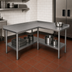 Thumbnail image #3 for John Boos L-Shaped Stainless Steel Corner Work Table with 16-Gauge Top and Adjustable Undershelf