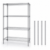 Thumbnail image #3 for Quantum Wire Shelving Starter Kit, 72W x 36D x 86H, 4-Shelf, 304 Stainless Steel