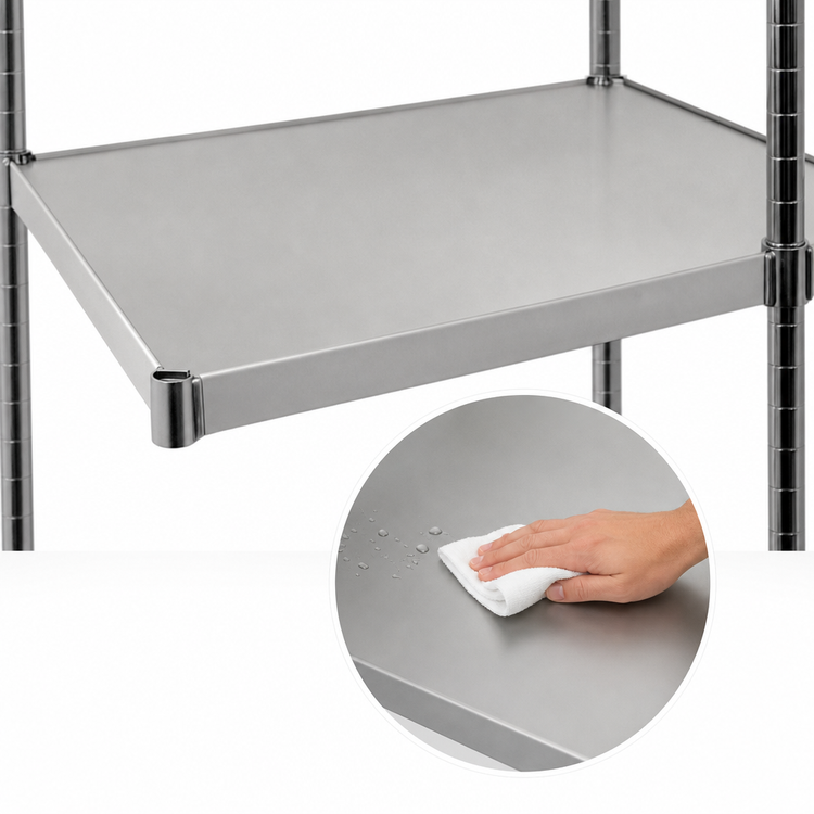 Product image #3 for Eagle Group 60-Inch x 24-Inch Solid 18-Gauge 304 Stainless Steel Shelf with Marine Edge