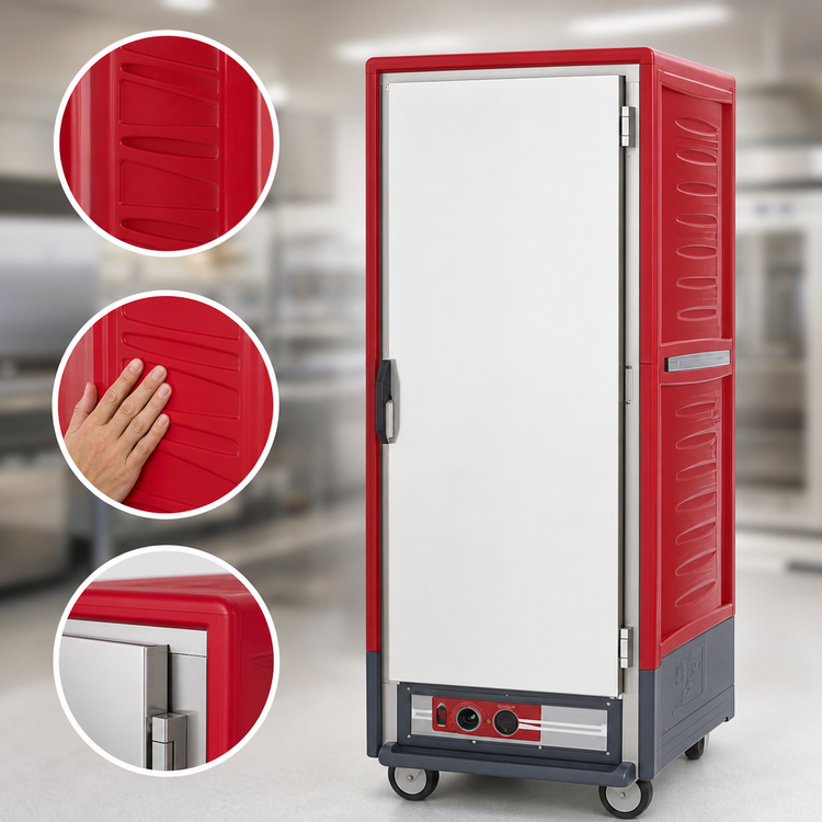Product image #3 for Metro C5 3 Series Full Height Heated Holding and Proofing Cabinet, Red, Full Length Solid Door, Low Watt