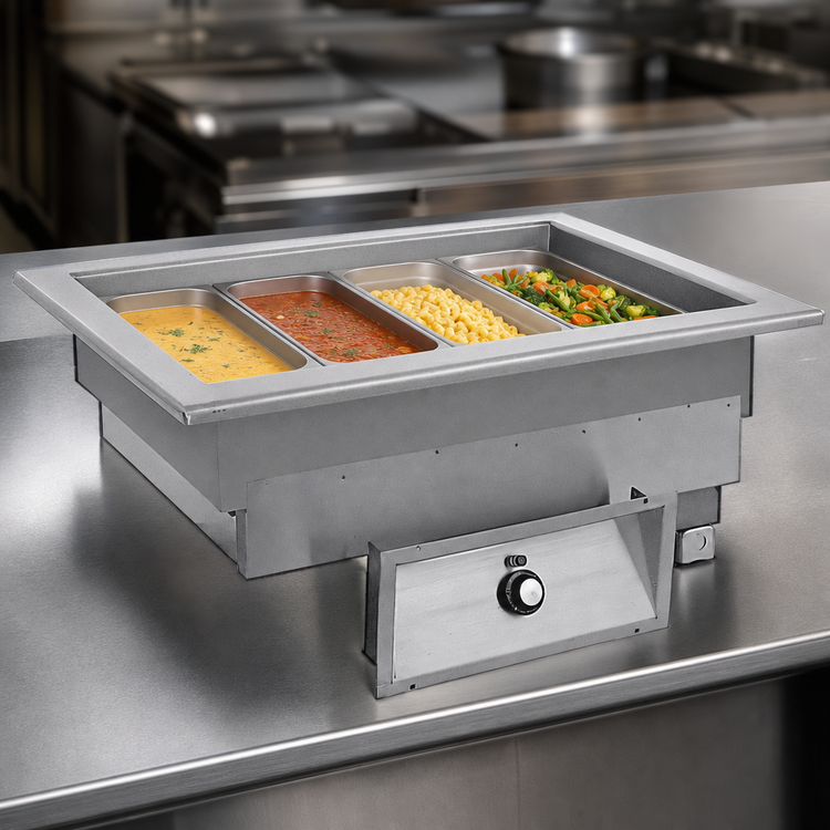 Product image #3 for Randell 9570-4AWF Drop-In Electric Hot Food Well — 4 Full-Size 12" x 20" Pans, Auto Water Fill, 6 kW