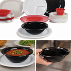 Thumbnail image #4 for CFS Brands Sierrus™ 3303803 Rimmed Nappie Bowl, 10 oz, 5-3/8 in, Black Melamine, Elevated Foot Case of 24