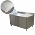 Thumbnail image #3 for BK Resources 60-Inch x 24-Inch Stainless Steel Enclosed Work Table with Cabinet Base and Hinged Doors