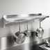 Thumbnail image #3 for John Boos Stallion 36-Inch Wall-Mount Stainless Steel Pot Rack Shelf, 12-Inch Deep, 16-Gauge, 3 Hooks