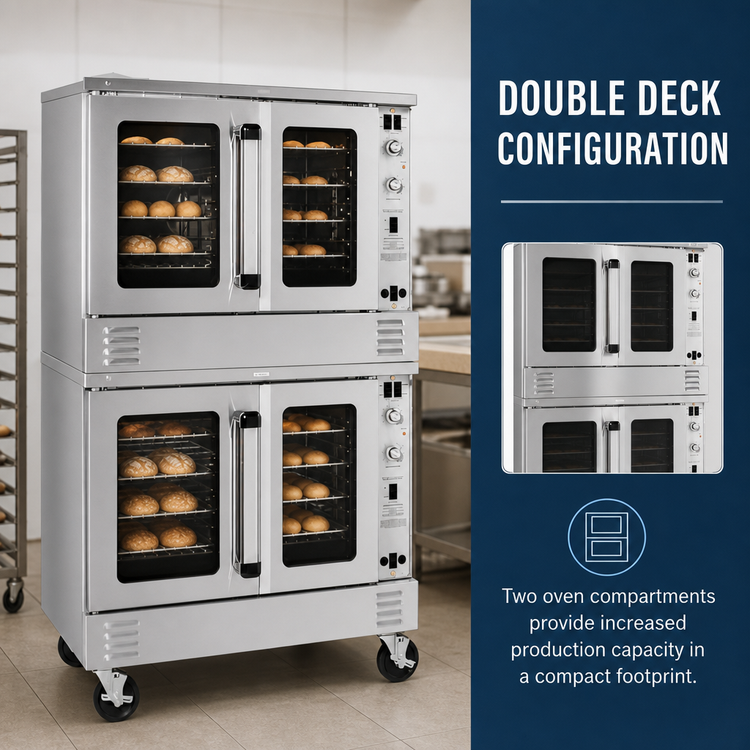 Product image #3 for Southbend Platinum Double-Deck Gas Convection Oven, Bakery Depth, Dependent Doors