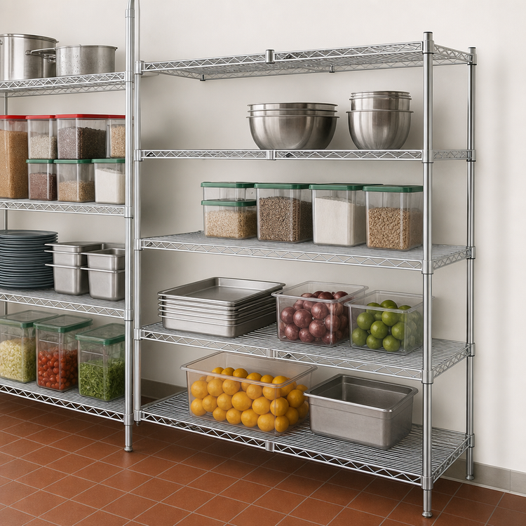 Product image #3 for Metro Super Erecta Brite Add-On Wire Shelving Unit, 72"W x 21"D x 63"H, 4 Shelves