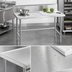Thumbnail image #3 for Advance Tabco 30 x 24-Inch Stainless Steel Work Table with 10-Inch Backsplash and Galvanized Open Base