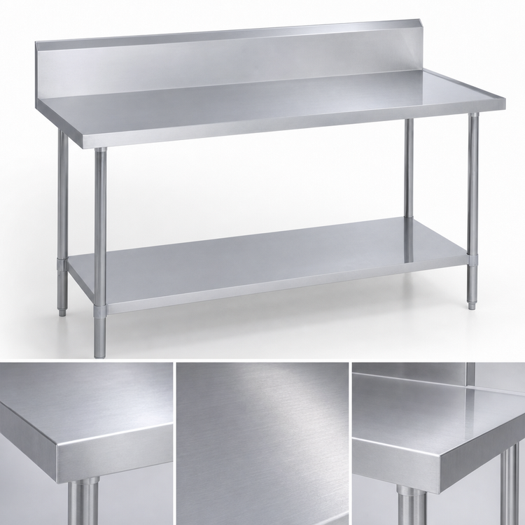 Product image #3 for Duke 144-Inch x 30-Inch Stainless Steel Work Table with 10-Inch Riser and Undershelf