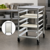 Thumbnail image #3 for New Age Half-Height Mobile Side-Loading Double-Deep Tray Rack for 12 15 x 20 Inch Trays with Stainless Steel Top