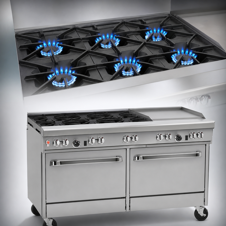 Product image #3 for Southbend Ultimate 60-Inch Gas Restaurant Range with 6 Burners, 24-Inch Griddle, and 2 Cabinet Bases