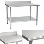 Thumbnail image #3 for Eagle Group BlendPort® BPT-3030B-BS Corner Work Table, 30 x 30 Inches, 430 Stainless Steel Top, 4-1/2 Inch Backsplash, Adjustable Undershelf