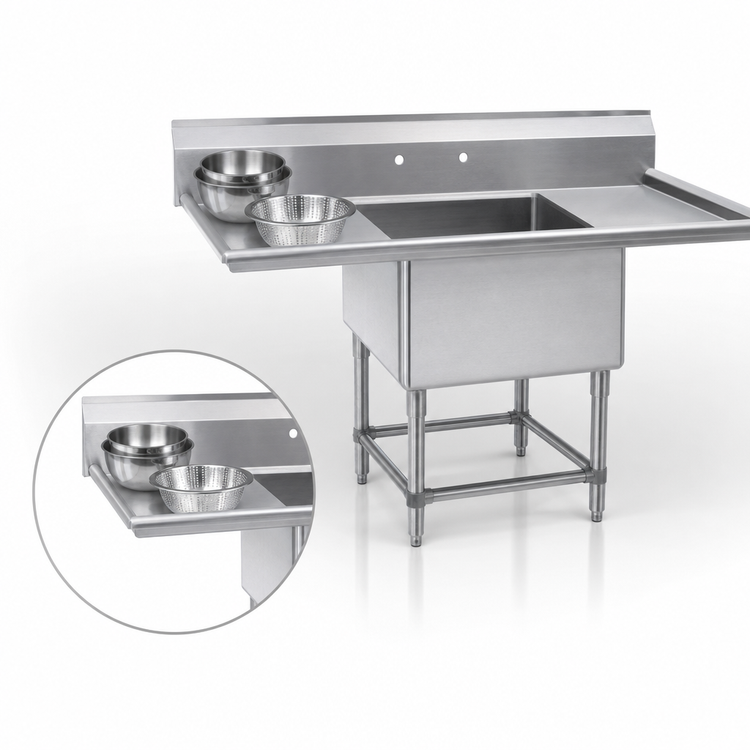 Product image #3 for Eagle Group Spec-Master 1-Compartment Stainless Steel Sink with 24-Inch Left Drainboard
