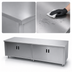 Thumbnail image #3 for Advance Tabco 84-Inch x 36-Inch Enclosed Work Table with Cabinet Base, Mid-Shelf, Hinged Doors and 14-Gauge 304 Stainless Steel Top