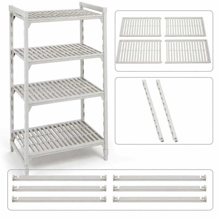 Product image #4 for Cambro Camshelving Premium 4-Shelf Vented Stationary Starter Unit, 18 x 60 x 84 Inches