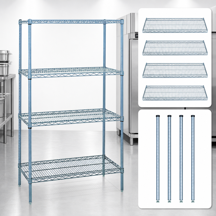 Product image #3 for Quantum 30 Inch W x 21 Inch D x 54 Inch H Stationary Wire Shelving Starter Kit
