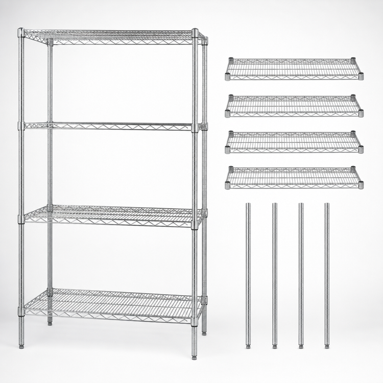 Product image #3 for Quantum 36-Inch x 12-Inch x 63-Inch Chrome-Plated Wire Shelving Starter Kit