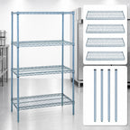 Thumbnail image #3 for Quantum WR54-2130GY Stationary Wire Shelving Starter Kit, 30"W x 21"D x 54"H, 4 Shelves, Gray Epoxy Finish