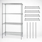 Thumbnail image #3 for Quantum WR63-1236C 36"W x 12"D x 63"H Chrome-Plated Wire Shelving Starter Unit, 4 Shelves, 4 Posts, Stationary, NSF
