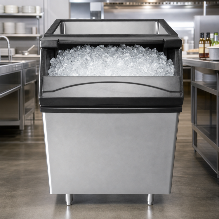 Product image #4 for Atosa 30-Inch Ice Storage Bin, 396 lb Capacity, Stainless Steel Exterior, Top-Hinged Slanted Door