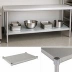 Thumbnail image #3 for John Boos GSK8-2484 84-Inch W x 24-Inch D Galvanized Steel Work Table Undershelf, 18 Gauge, Knockdown