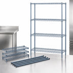 Thumbnail image #3 for Quantum WR63-1854GY Wire Shelving Starter Unit, 54"W x 18"D x 63"H, 4 Shelves, Gray Epoxy Finish