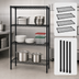 Thumbnail image #3 for Quantum 48-Inch x 21-Inch x 86-Inch Wire Shelving Starter Kit, 4 Shelves, Black Epoxy Antimicrobial Finish