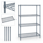 Thumbnail image #3 for Quantum WR63-1860GY Stationary Wire Shelving Starter Kit, 4 Shelves, 60"W x 18"D x 63"H, Gray Epoxy Finish