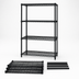Thumbnail image #3 for Quantum 48-Inch x 21-Inch x 54-Inch Wire Shelving Starter Kit with 4 Shelves, Black Epoxy Antimicrobial Finish