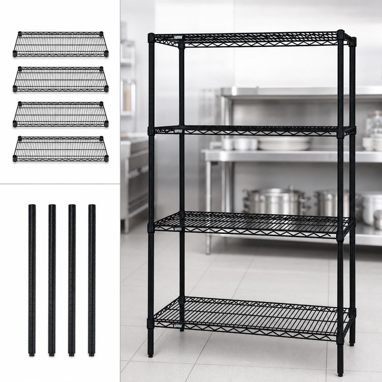 Product image #3 for Quantum 24-Inch W x 18-Inch D x 74-Inch H 4-Shelf Wire Shelving Starter Kit