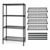 Thumbnail image #3 for Quantum Black Epoxy Wire Shelving Starter Kit, 36 x 24 x 63 Inches, 4 Shelves