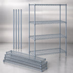 Thumbnail image #3 for Quantum WR54-3672GY Gray Epoxy Wire Shelving Starter Unit, 72 x 36 x 54 in, 4 Shelves, 600-800 lb. Capacity