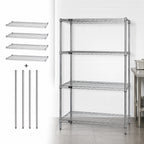 Thumbnail image #3 for Quantum WR54-1842S 304 Stainless Steel Stationary Wire Shelving Starter Kit, 42"W x 18"D x 54"H, 4 Shelves/4 Posts