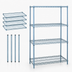 Thumbnail image #3 for Quantum Gray Epoxy Antimicrobial Wire Shelving Starter Kit, 4-Shelf, 72-Inch W x 86-Inch H
