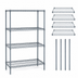Thumbnail image #3 for Quantum 4-Shelf Wire Shelving Starter Kit, 42 x 18 x 54 Inches, Gray Epoxy Antimicrobial Finish