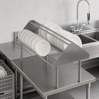 Thumbnail image #3 for John Boos DTSS-3048-T Double-Sided Tubular Stainless Steel Sorting Shelf for Soiled Dish Tables, 48 x 30-1/2 x 32 Inches