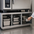 Thumbnail image #3 for RATIONAL 60.74.696 Open Front Base Storage Cabinet for iVario XL, 2 Compartments