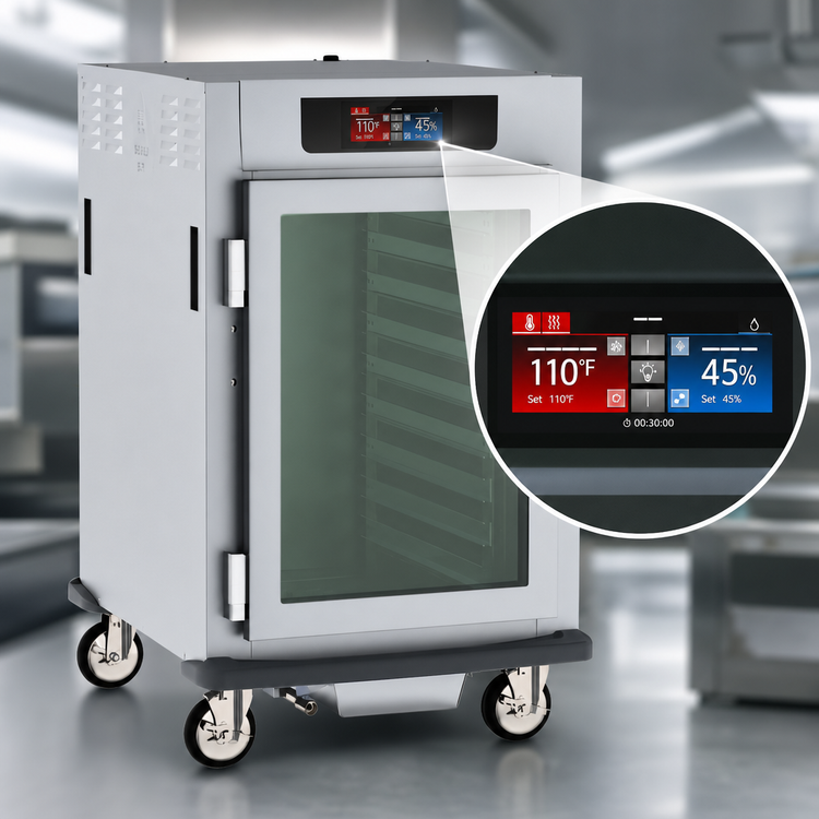 Product image #3 for Metro C5 9 Series Half-Height Controlled Humidity Heated Holding and Proofing Cabinet with Clear Tempered Glass Door and Lip Load Slides