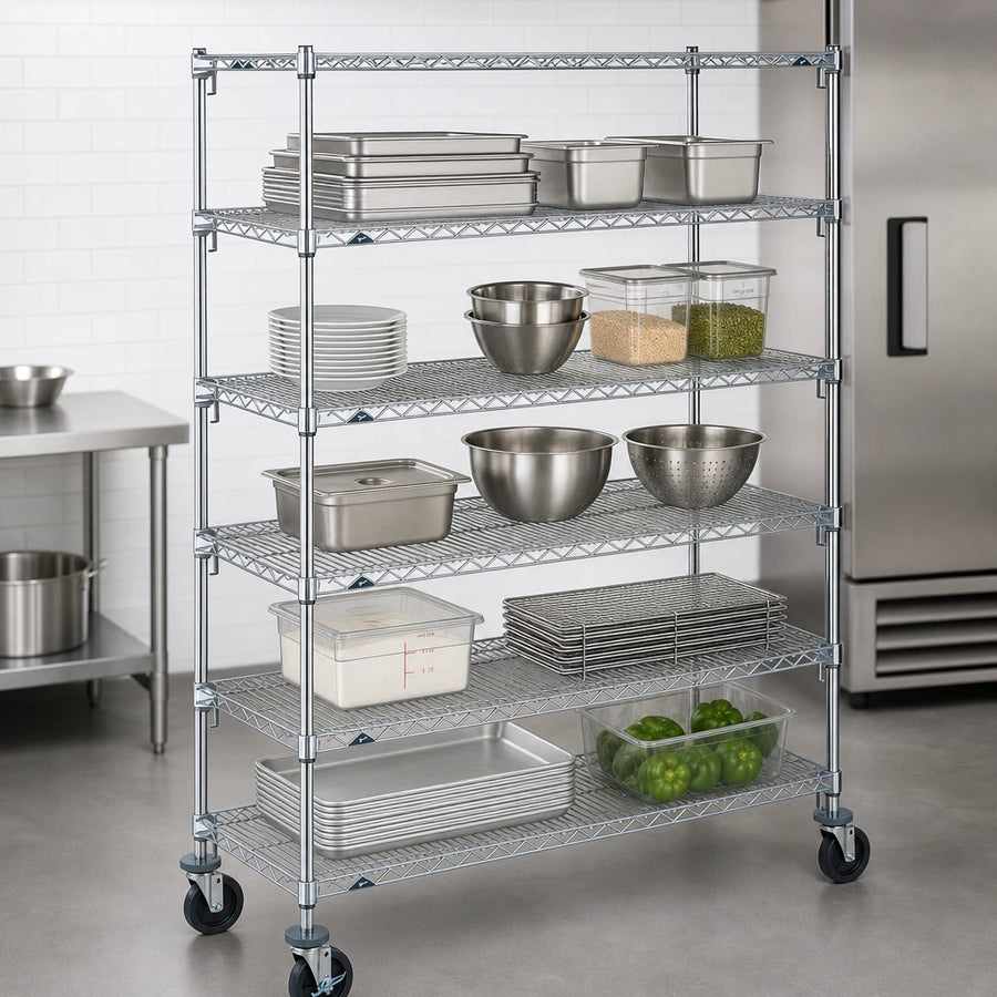 Five Adjustable Wire Shelves