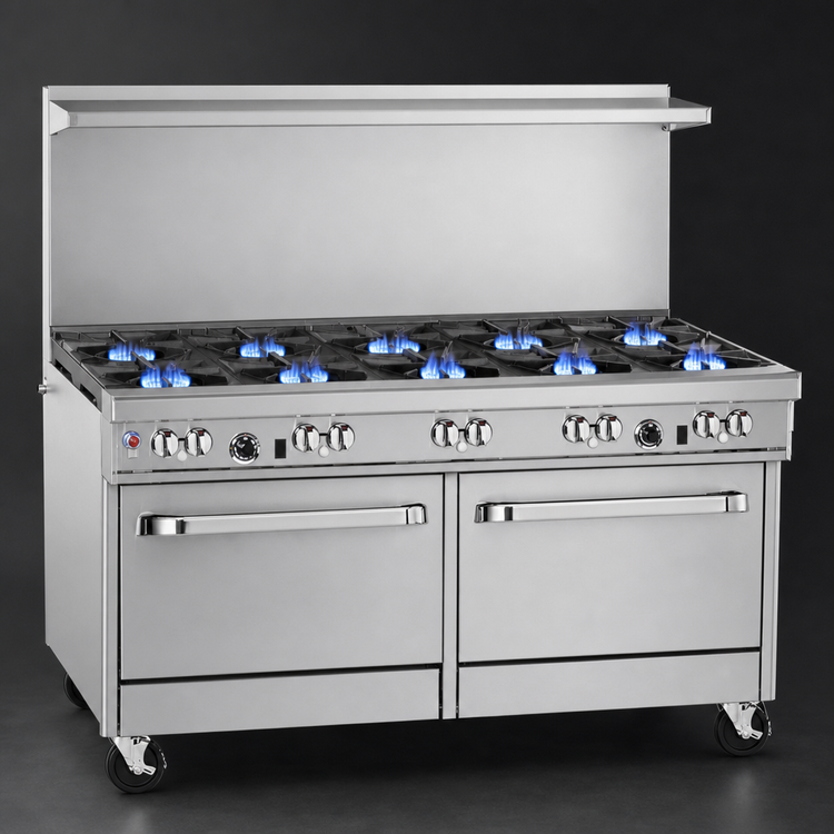 Product image #3 for Southbend Ultimate 60-Inch Gas Restaurant Range with 10 Open Burners and 2 Convection Ovens