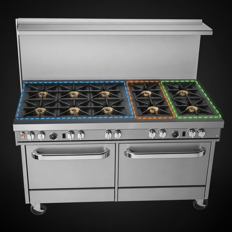 Product image #3 for Southbend Ultimate 60-Inch Gas Restaurant Range with 9 Open Burners, Standard Oven, and Convection Oven