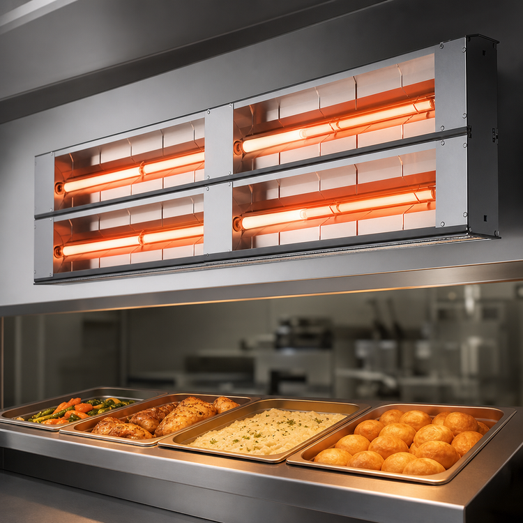 Product image #3 for Hatco Glo-Ray 96-Inch Dual Unlighted Infrared Strip Heater with 6-Inch Spacer