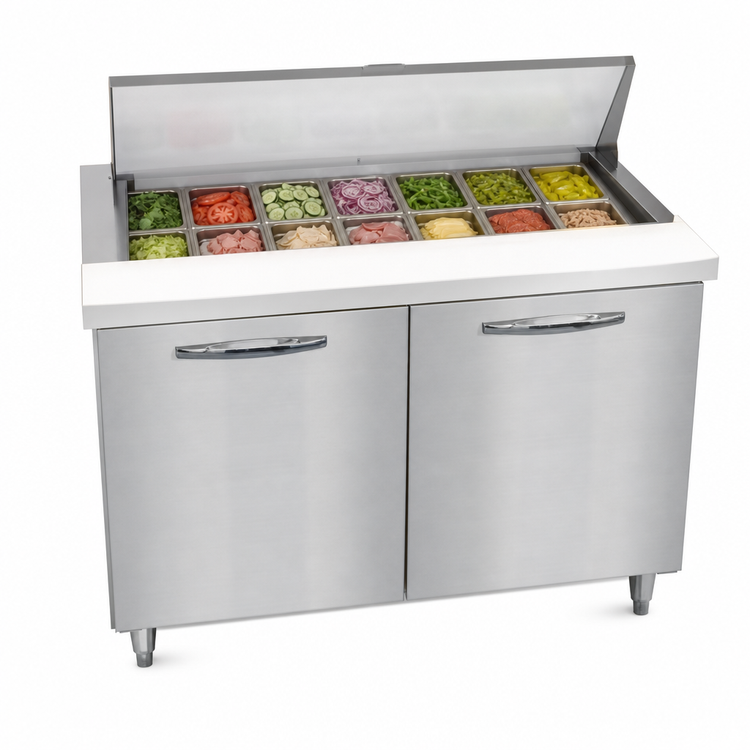 Product image #3 for Continental Refrigerator D48N18M Designer Line 48" Mighty Top Sandwich Prep Table with 18 Pan Capacity