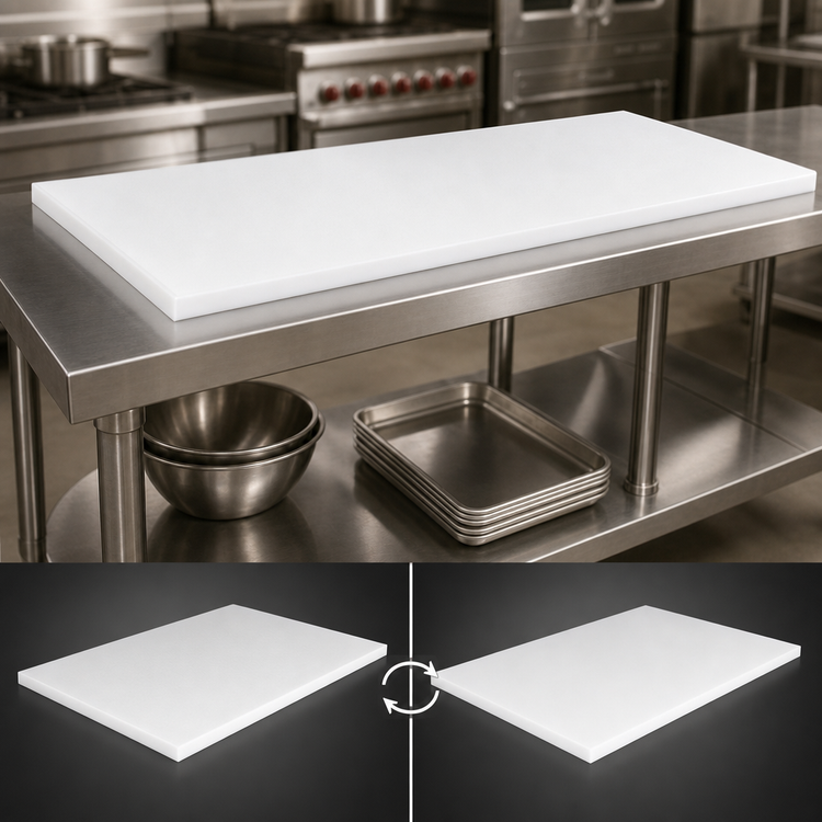 Product image #3 for John Boos 84 Inch x 30 Inch Reversible Poly Work Table Top Replacement for TC, M & GMT Tables