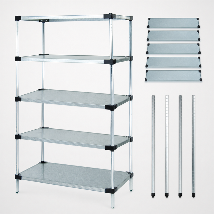 Product image #3 for Quantum Solid Shelving Starter Kit, 42 x 21 x 86 Inches, 5 Solid Shelves
