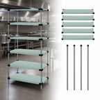 Thumbnail image #3 for Quantum WRS5-74-2424SS 5-Shelf Solid Stainless Steel Shelving Starter Kit, Stationary, 24 x 24 x 74 Inches